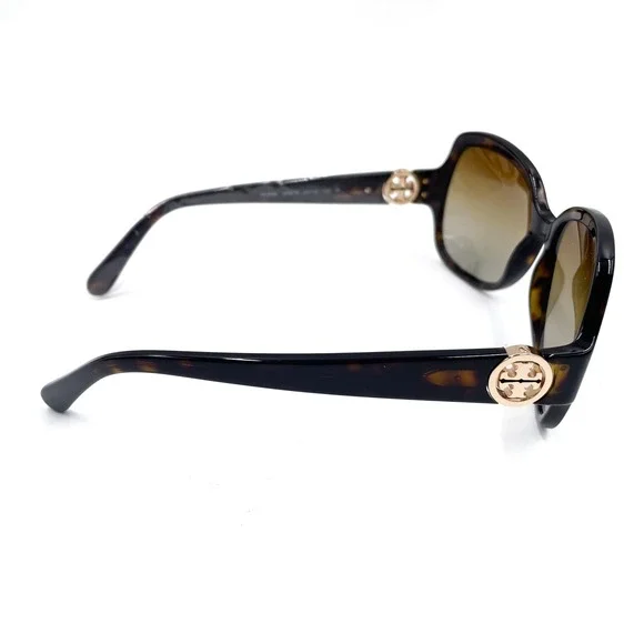 Tory Burch Sunglasses TY7059 Tortoise Gold Logo Polarized Shades Women's